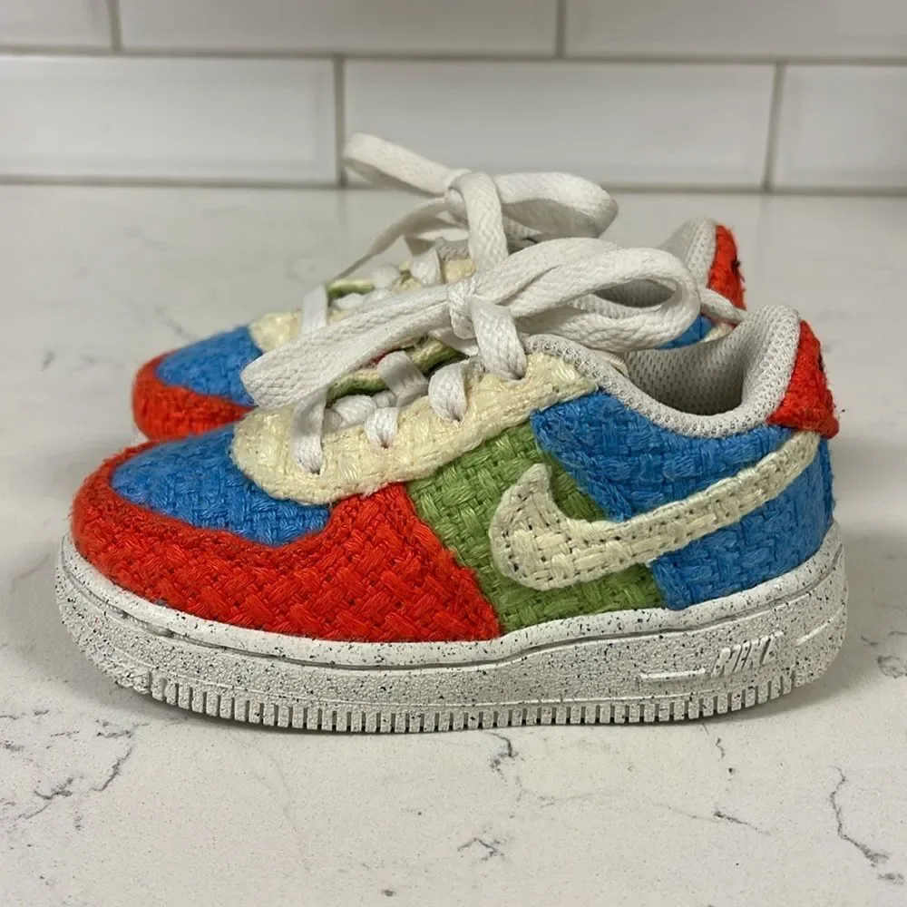 NIKE FORCE 1 LOW LV8 NEXT NATURE TD 'HEMP - MULTI' SIZE 6 C TODDLER DV2194 400